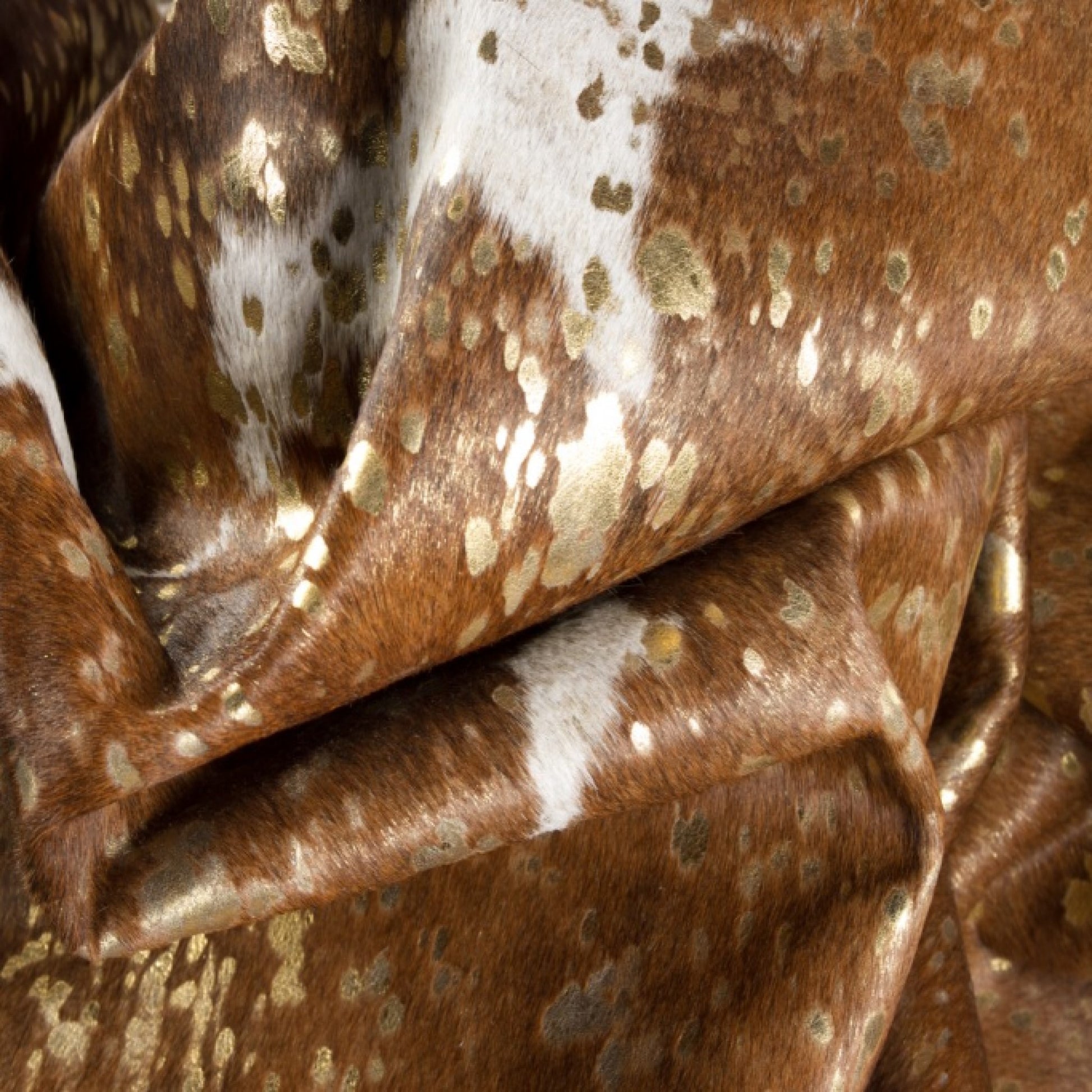 6' X 7' Brown And White Cowhide Area Rug-Area Rugs-DECOROLALA