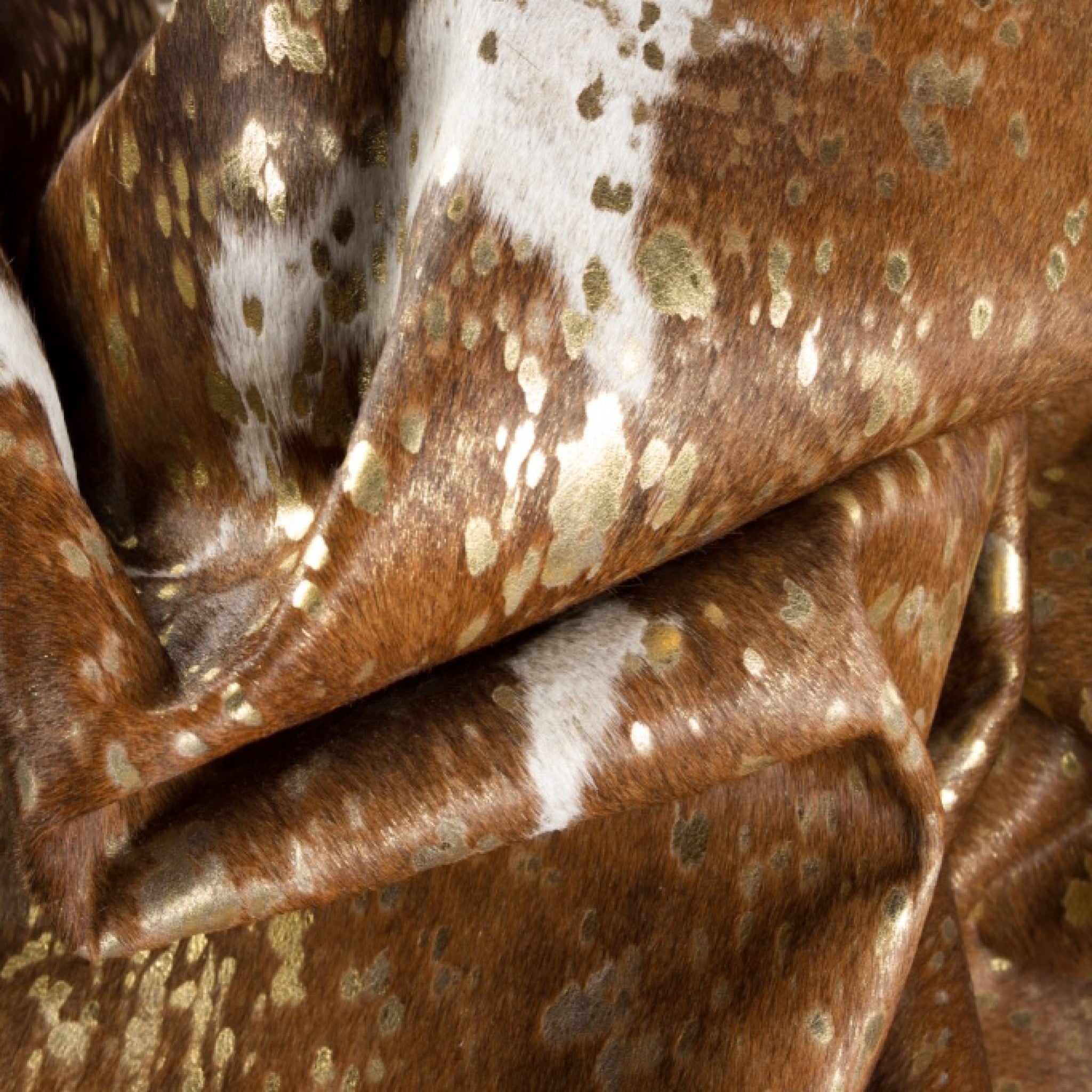 6' X 7' Brown And White Cowhide Area Rug-Area Rugs-DECOROLALA