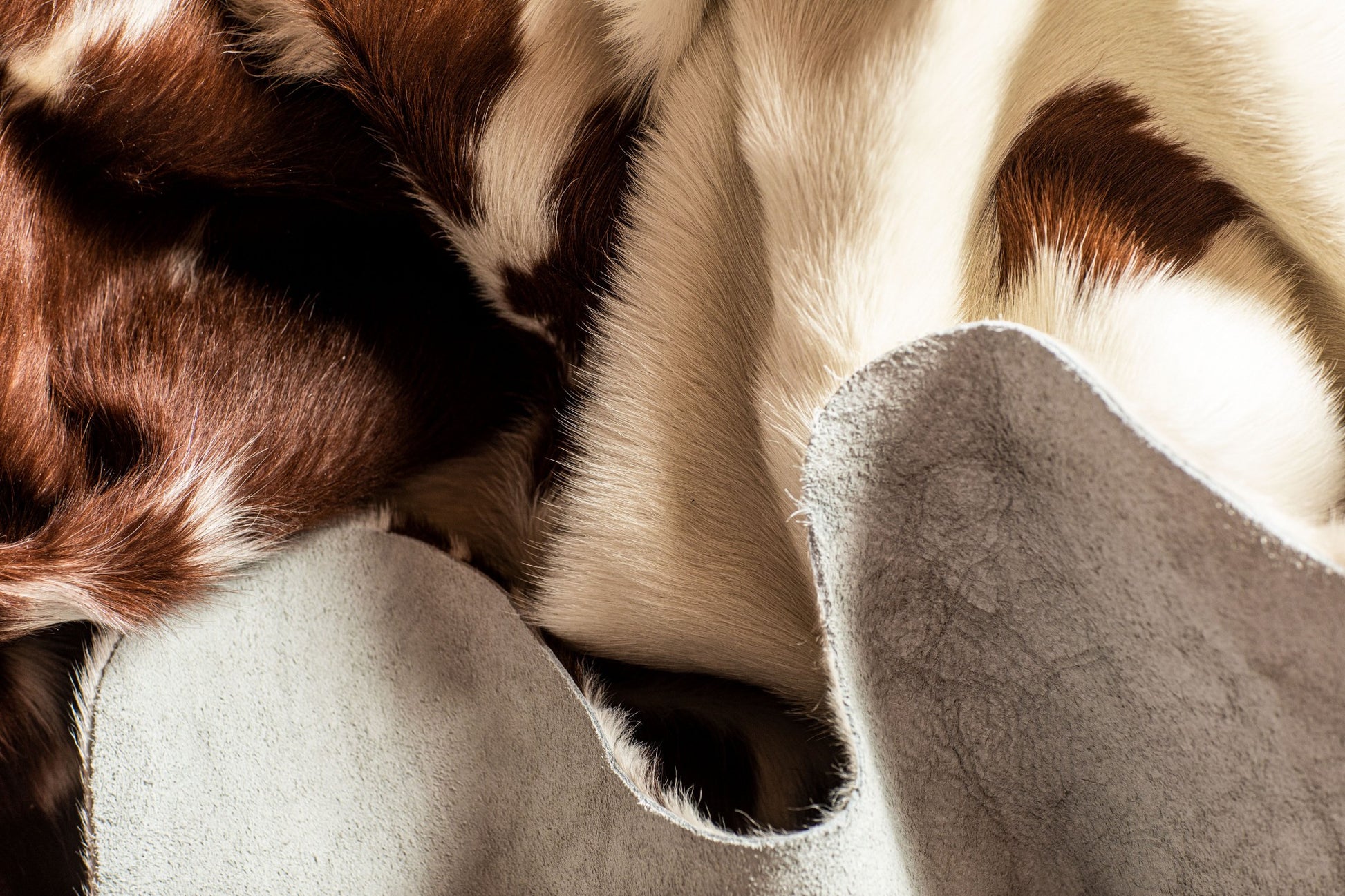 6' X 7' Brown And White Cowhide Cowhide Print Area Rug-Area Rugs-DECOROLALA