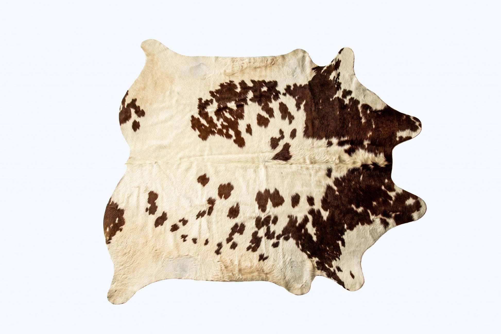 6' X 7' Brown And White Cowhide Cowhide Print Area Rug-Area Rugs-DECOROLALA