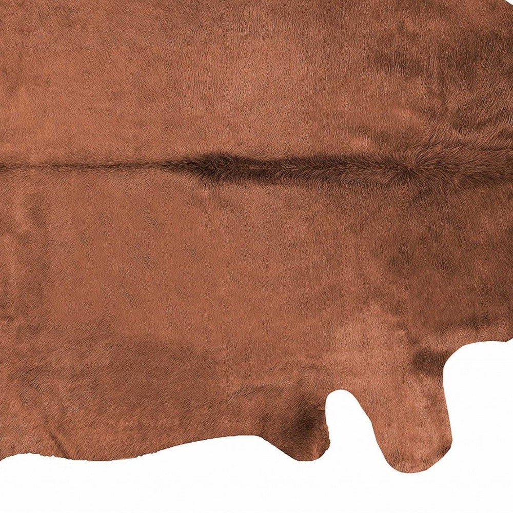 6' X 7' Brown Cowhide Area Rug-Area Rugs-DECOROLALA