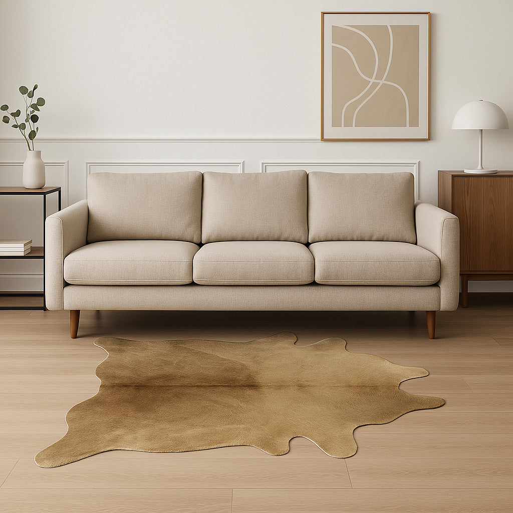 6' X 7' Brown Cowhide Area Rug-Area Rugs-DECOROLALA