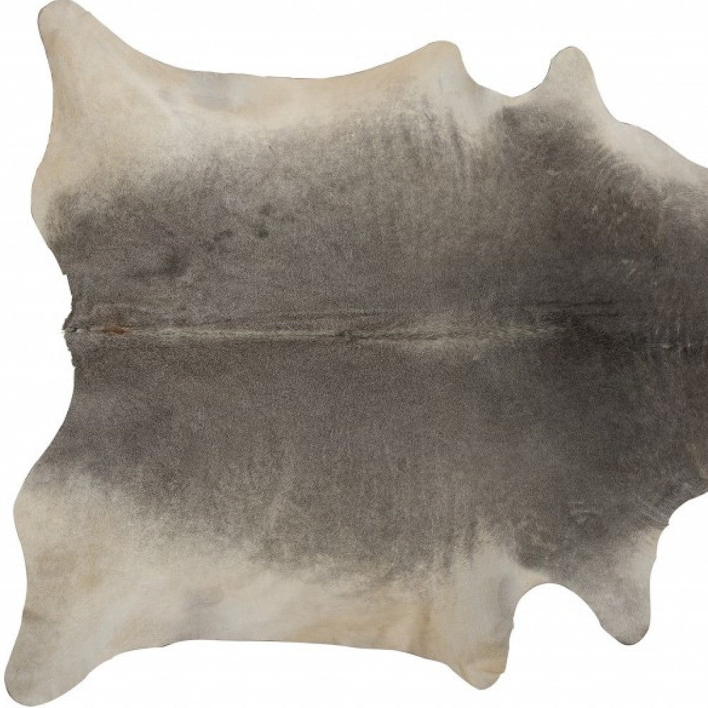 6' X 7' Gray Cowhide Handmade Area Rug-Area Rugs-DECOROLALA