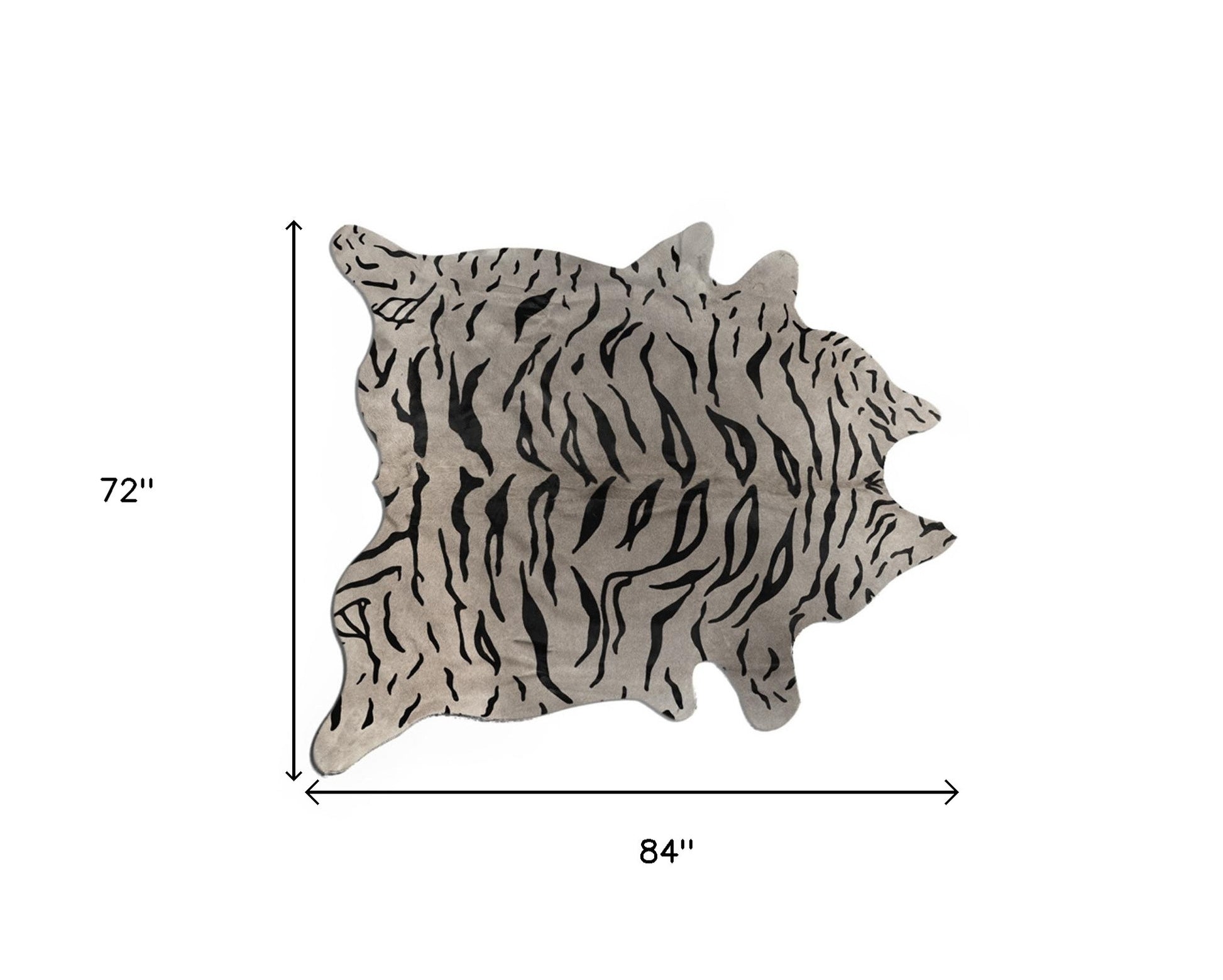 6' X 7' Gray and Black Cowhide Cowhide Area Rug-Area Rugs-DECOROLALA