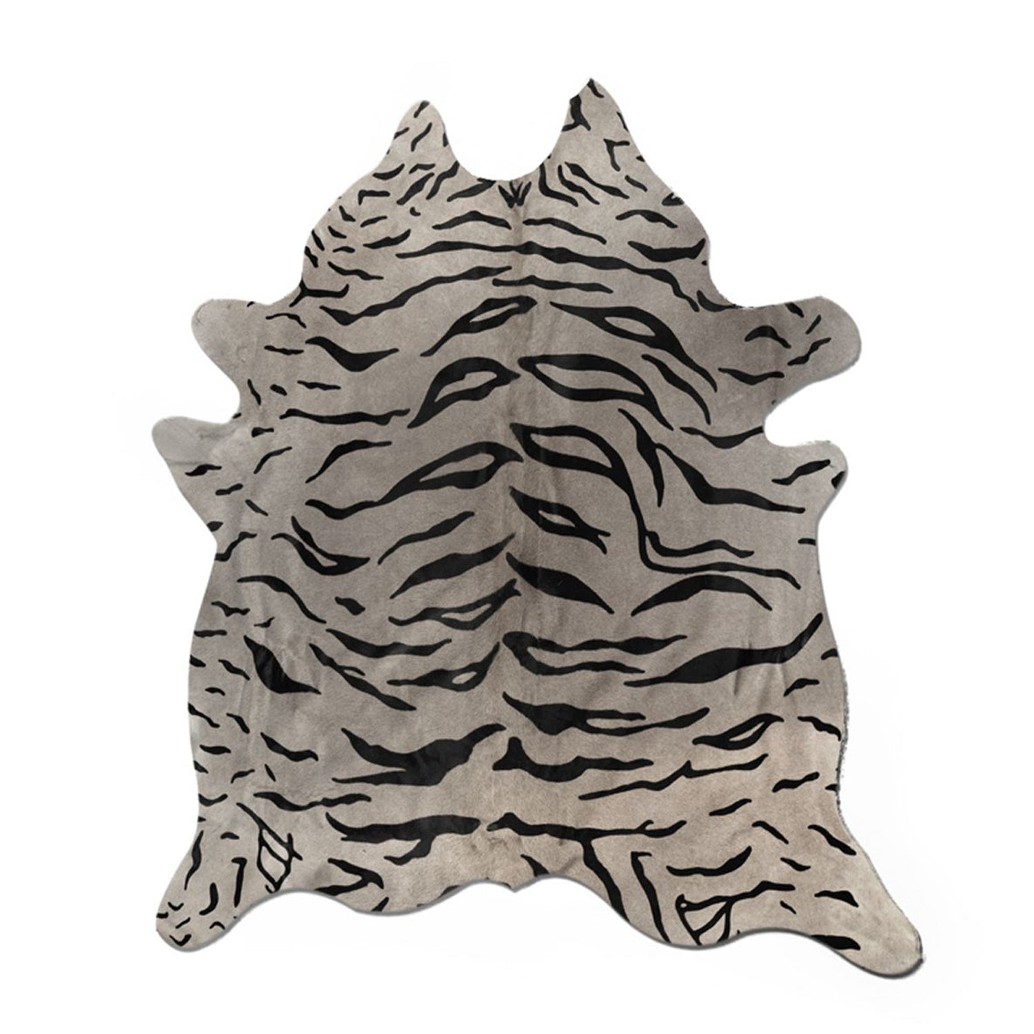 6' X 7' Gray and Black Cowhide Cowhide Area Rug-Area Rugs-DECOROLALA