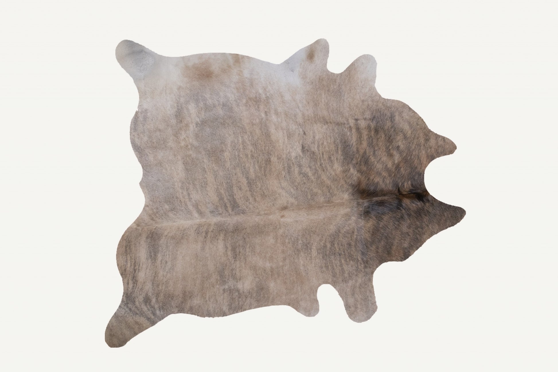 6' X 7' Light Taupe And Brown Exotic Cowhide Rug-Area Rugs-DECOROLALA