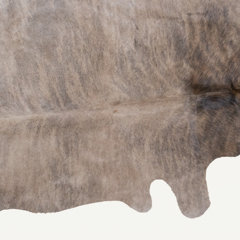 6' X 7' Light Taupe And Brown Exotic Cowhide Rug-Area Rugs-DECOROLALA