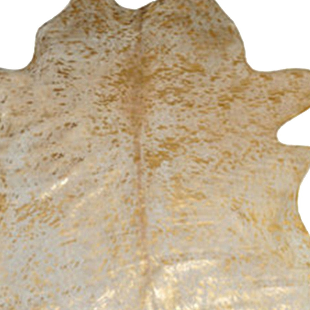 6' X 7' Natural Cowhide Cowhide Print Area Rug-Area Rugs-DECOROLALA