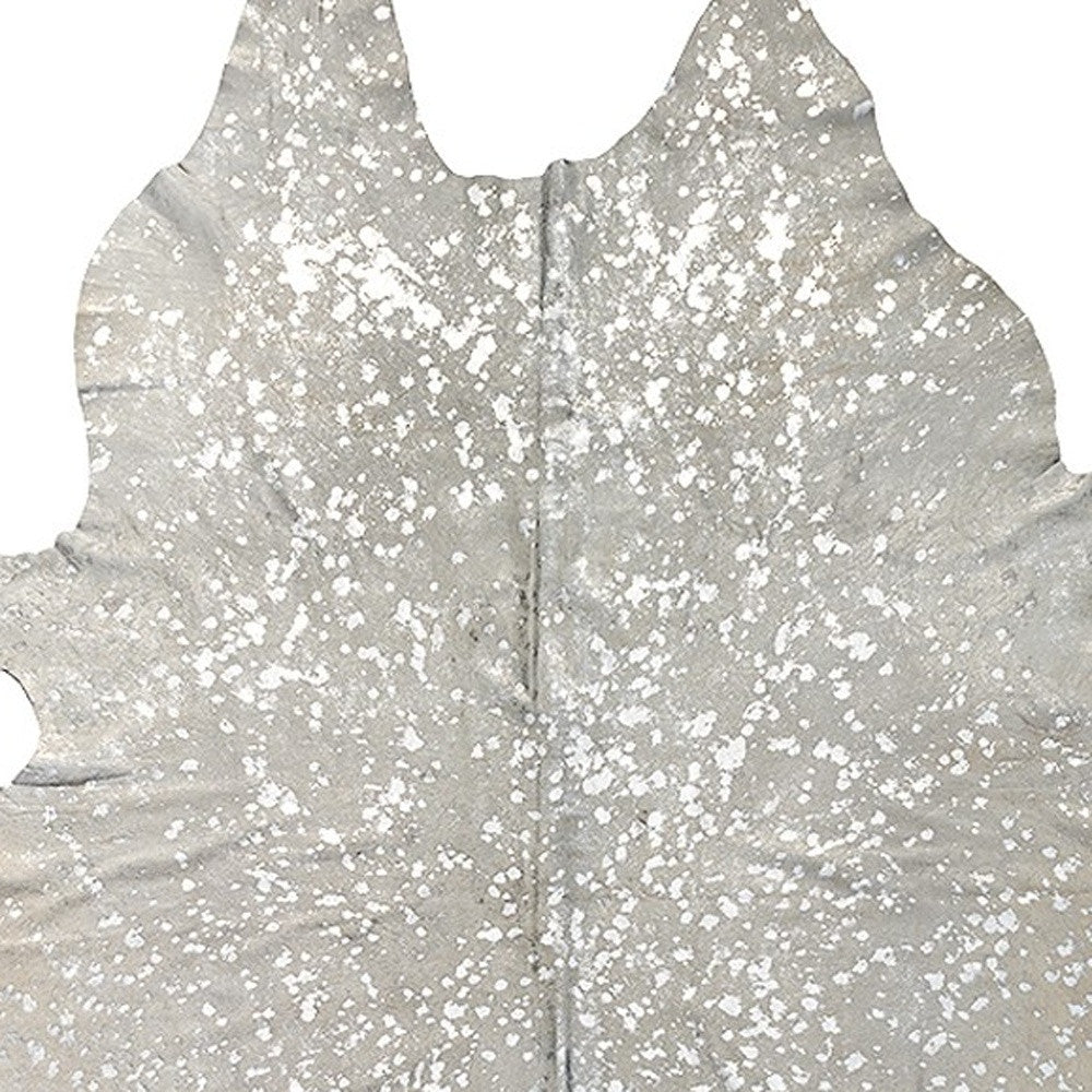 6' X 7' Natural Cowhide Cowhide Print Area Rug-Area Rugs-DECOROLALA