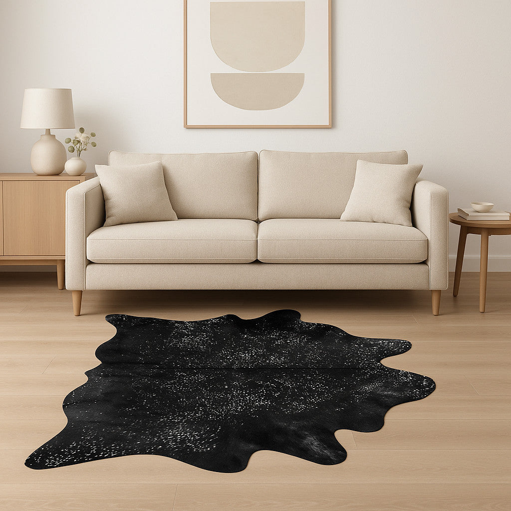 6' X 7' Natural Cowhide Cowhide Print Area Rug-Area Rugs-DECOROLALA