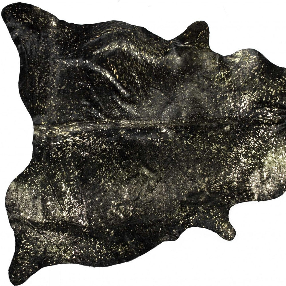 6' X 7' Natural Cowhide Cowhide Print Area Rug-Area Rugs-DECOROLALA