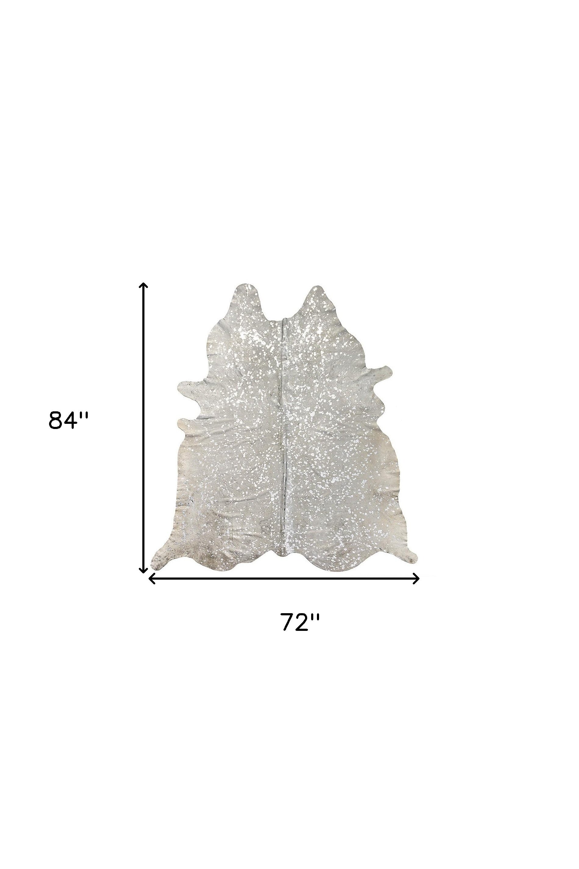 6' X 7' Natural Cowhide Cowhide Print Area Rug-Area Rugs-DECOROLALA