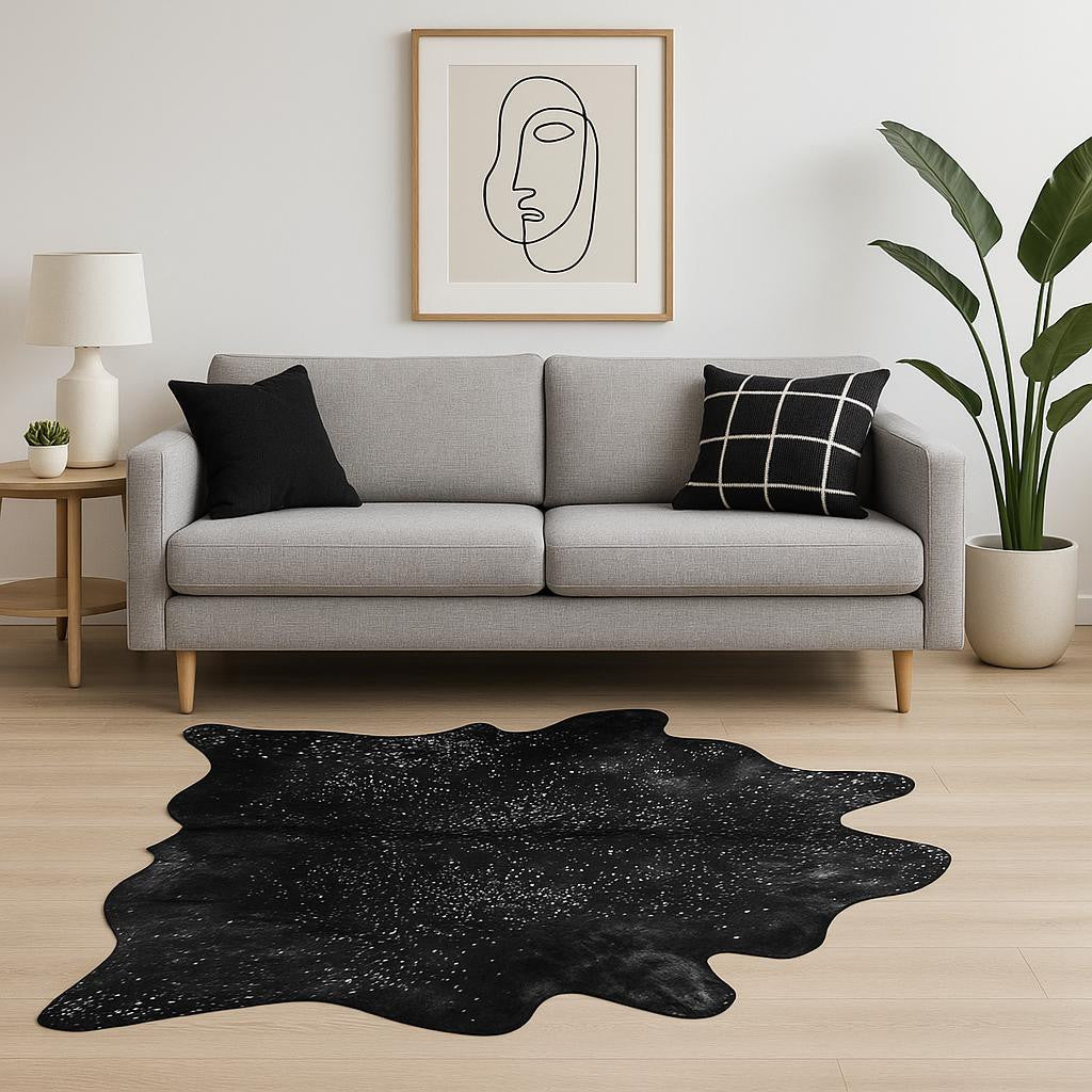 6' X 7' Natural Cowhide Cowhide Print Area Rug-Area Rugs-DECOROLALA