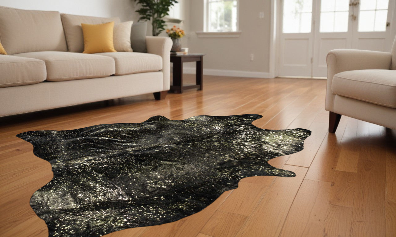 6' X 7' Natural Cowhide Cowhide Print Area Rug-Area Rugs-DECOROLALA