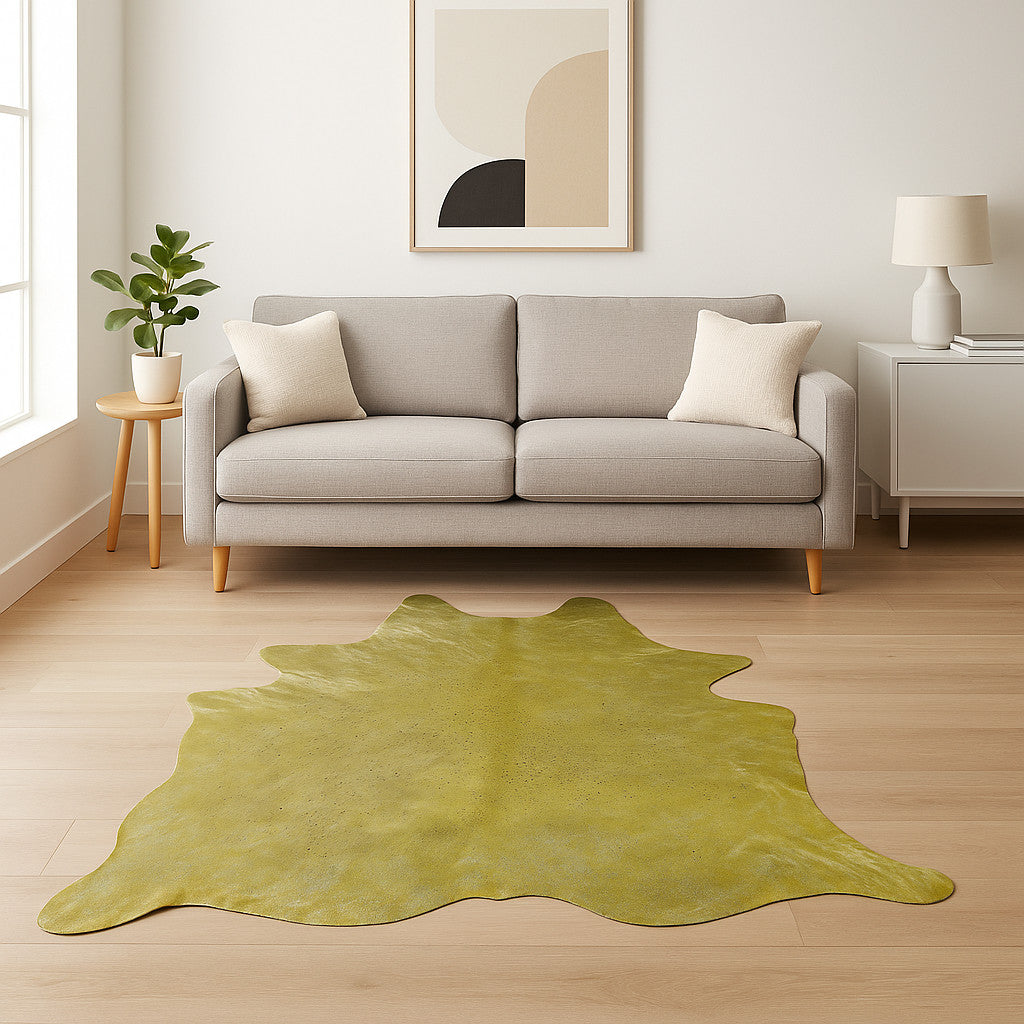 6' X 7' Natural Cowhide Cowhide Print Area Rug-Area Rugs-DECOROLALA