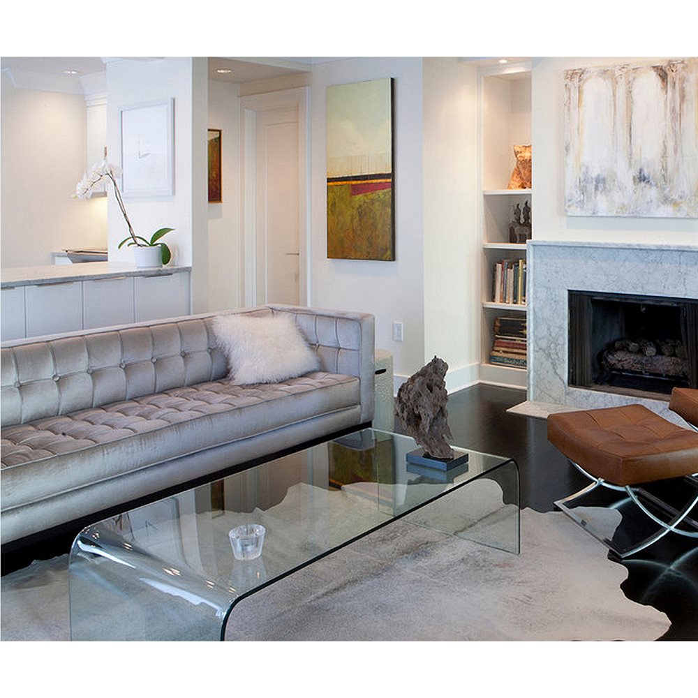 6' X 7' Natural Cowhide Cowhide Print Area Rug-Area Rugs-DECOROLALA