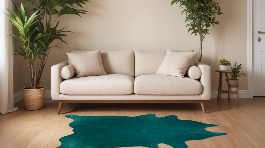 6' X 7' Red Cowhide Area Rug-Area Rugs-DECOROLALA