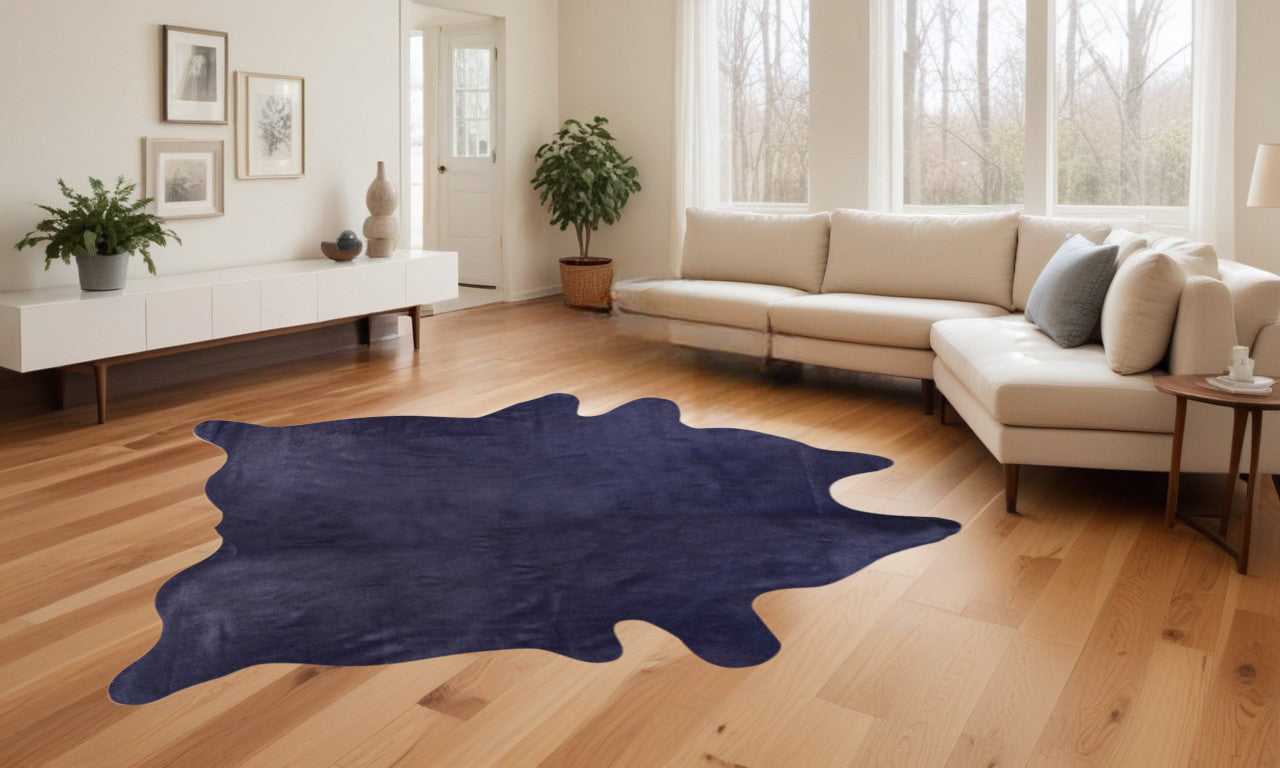 6' X 7' Red Cowhide Area Rug-Area Rugs-DECOROLALA