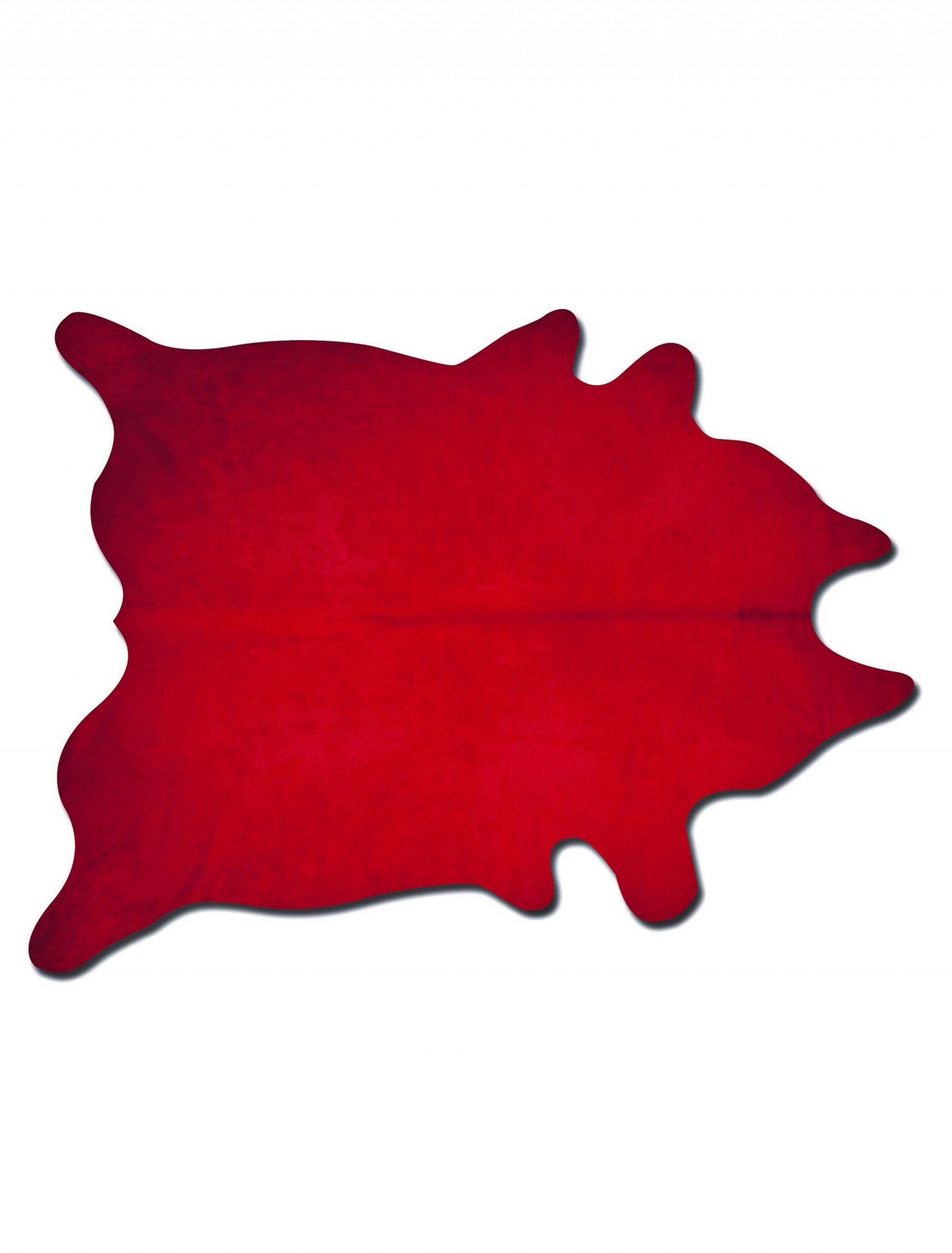 6' X 7' Red Cowhide Area Rug-Area Rugs-DECOROLALA
