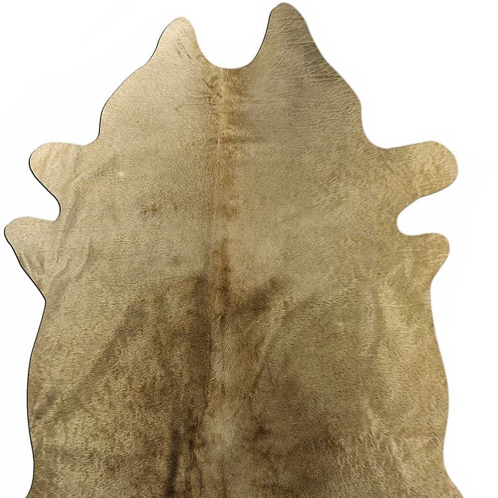 6' X 7' Taupe Cowhide Cowhide Print Area Rug-Area Rugs-DECOROLALA