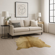 6' X 7' Taupe Cowhide Cowhide Print Area Rug-Area Rugs-DECOROLALA