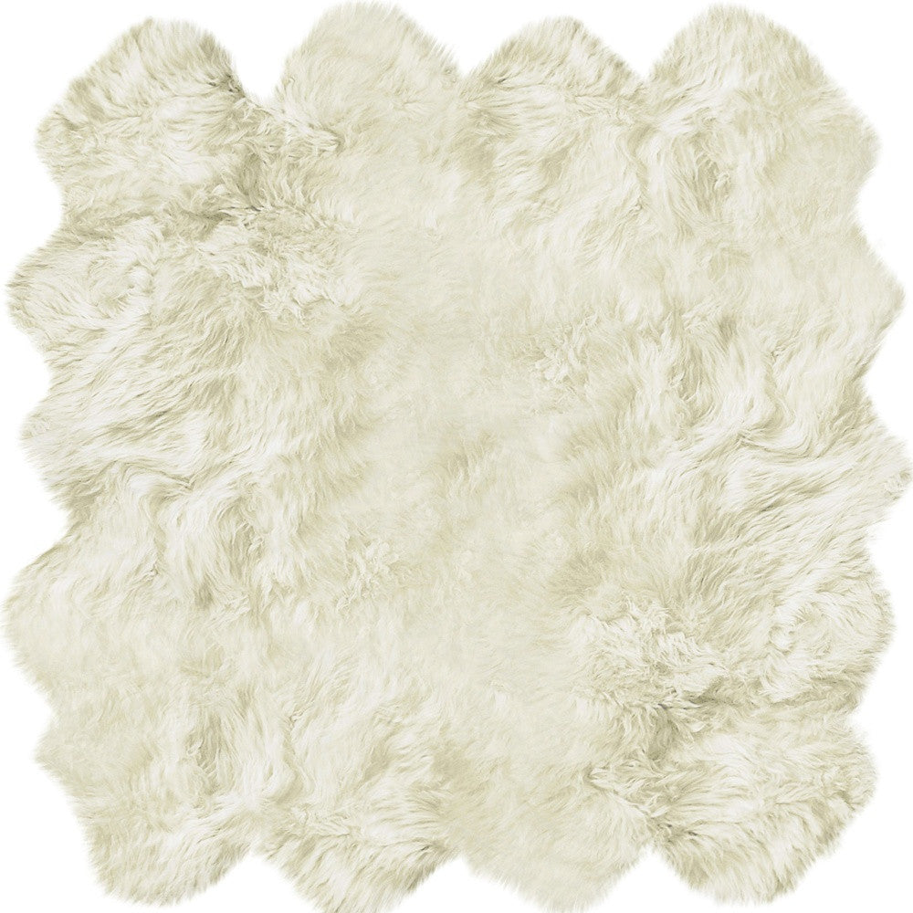 6' X 8' Natural New Zealand Sheepskin Area Rug-Area Rugs-DECOROLALA