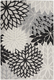 6' X 9' Black And White Indoor Outdoor Area Rug-Outdoor Rugs-DECOROLALA