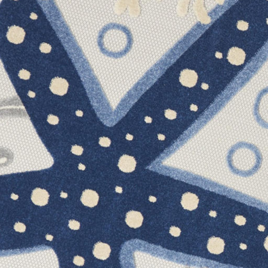 6' X 9' Blue And Gray Indoor Outdoor Area Rug-Outdoor Rugs-DECOROLALA