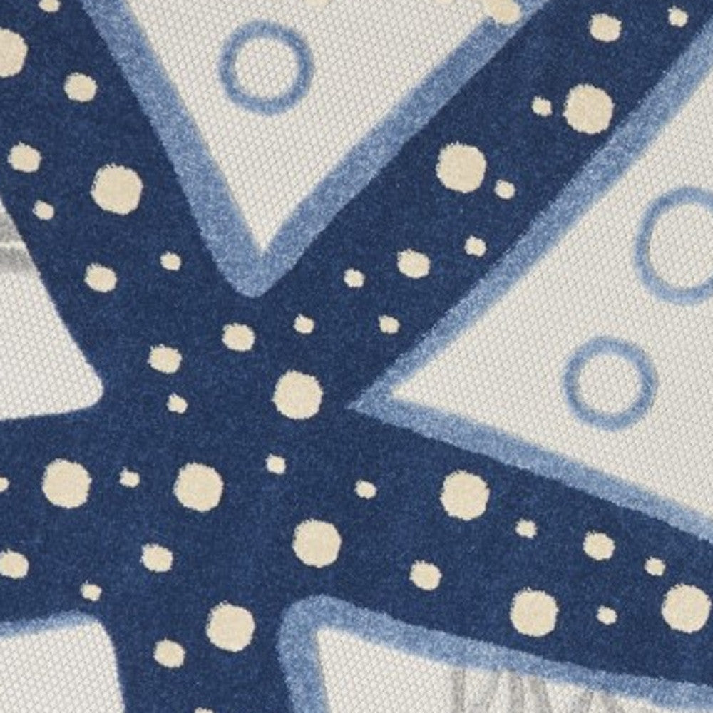 6' X 9' Blue And Gray Indoor Outdoor Area Rug-Outdoor Rugs-DECOROLALA