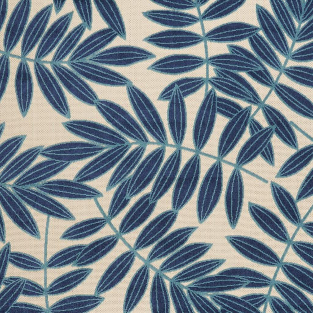 6' X 9' Blue And Ivory Floral Indoor Outdoor Area Rug-Outdoor Rugs-DECOROLALA