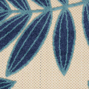 6' X 9' Blue And Ivory Floral Indoor Outdoor Area Rug-Outdoor Rugs-DECOROLALA