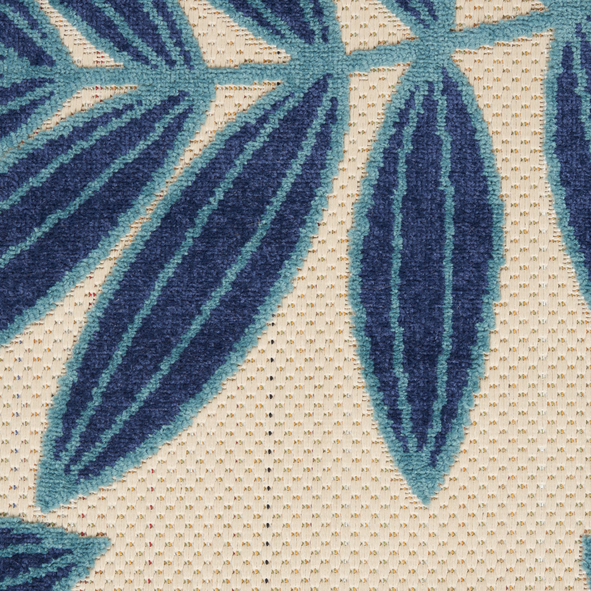 6' X 9' Blue And Ivory Floral Indoor Outdoor Area Rug-Outdoor Rugs-DECOROLALA