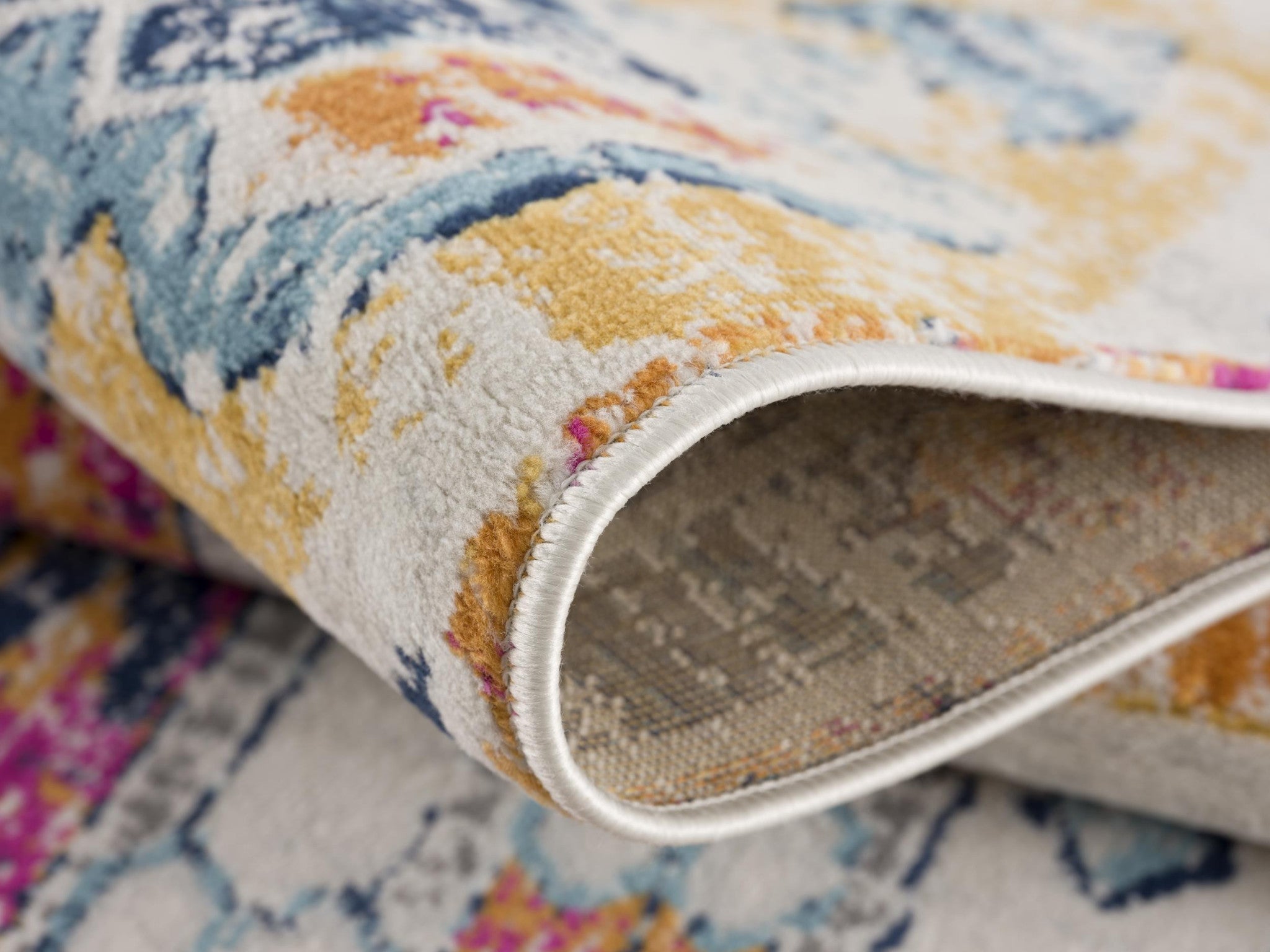 6' X 9' Gold and Ivory Southwestern Area Rug-Area Rugs-DECOROLALA