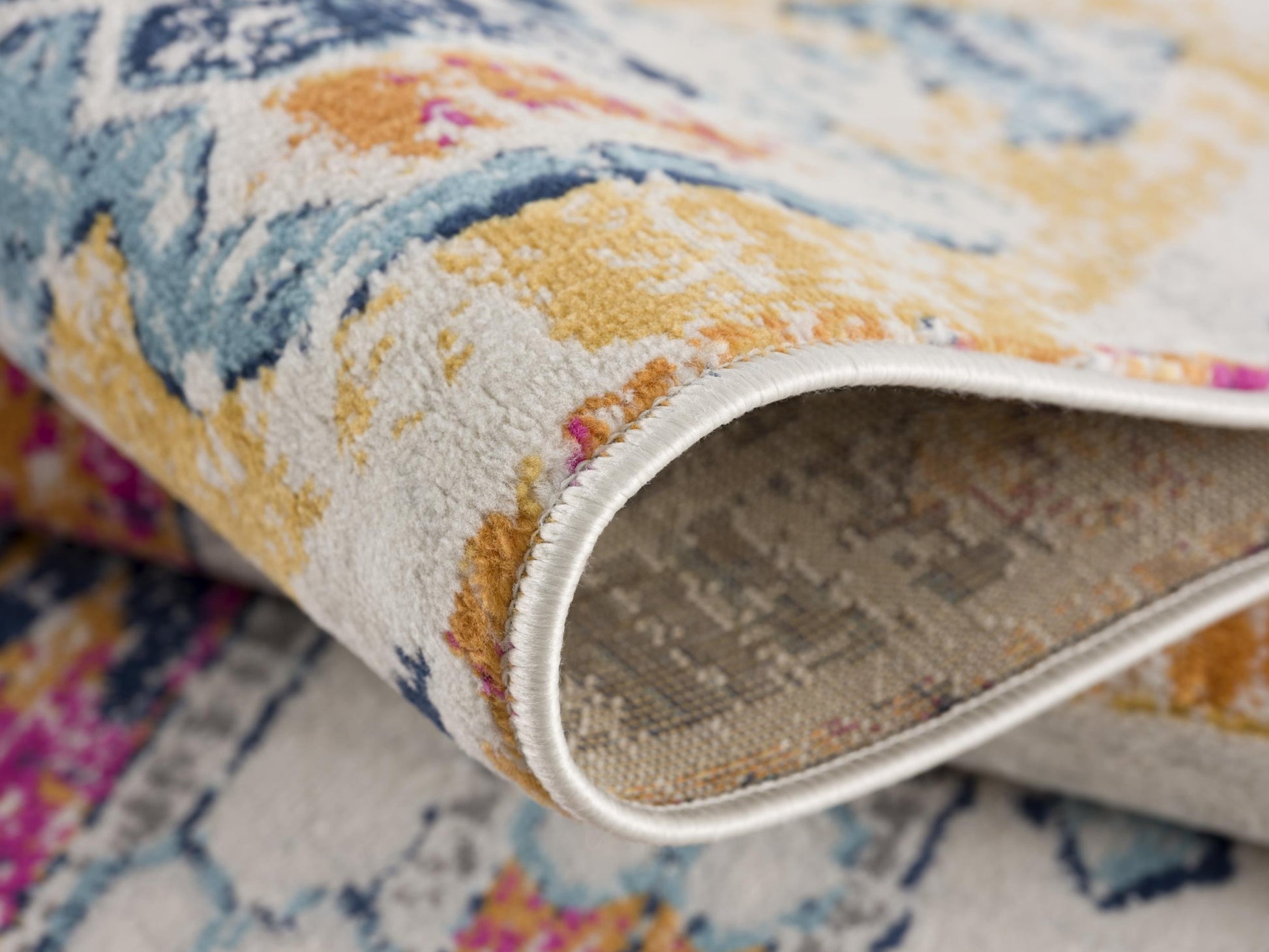 6' X 9' Gold and Ivory Southwestern Area Rug-Area Rugs-DECOROLALA