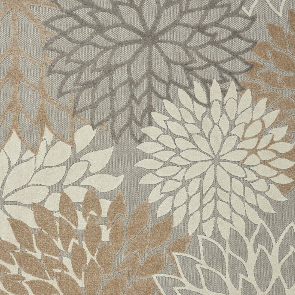 6' X 9' Gray And Ivory Indoor Outdoor Area Rug-Outdoor Rugs-DECOROLALA