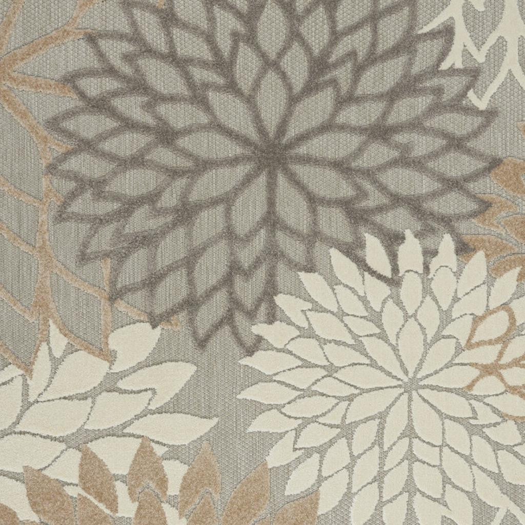 6' X 9' Gray And Ivory Indoor Outdoor Area Rug-Outdoor Rugs-DECOROLALA