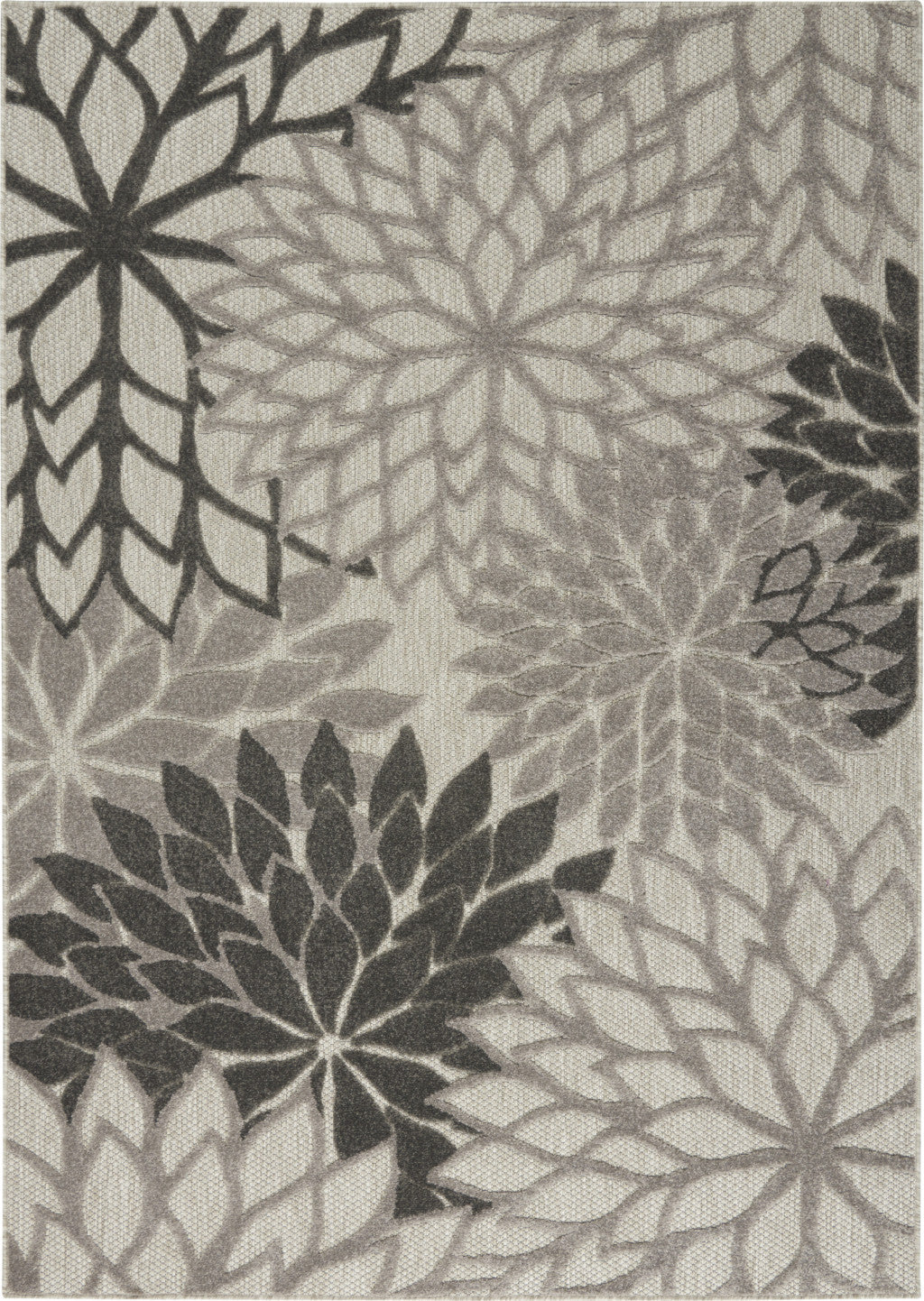 6' X 9' Gray Indoor Outdoor Area Rug-Outdoor Rugs-DECOROLALA