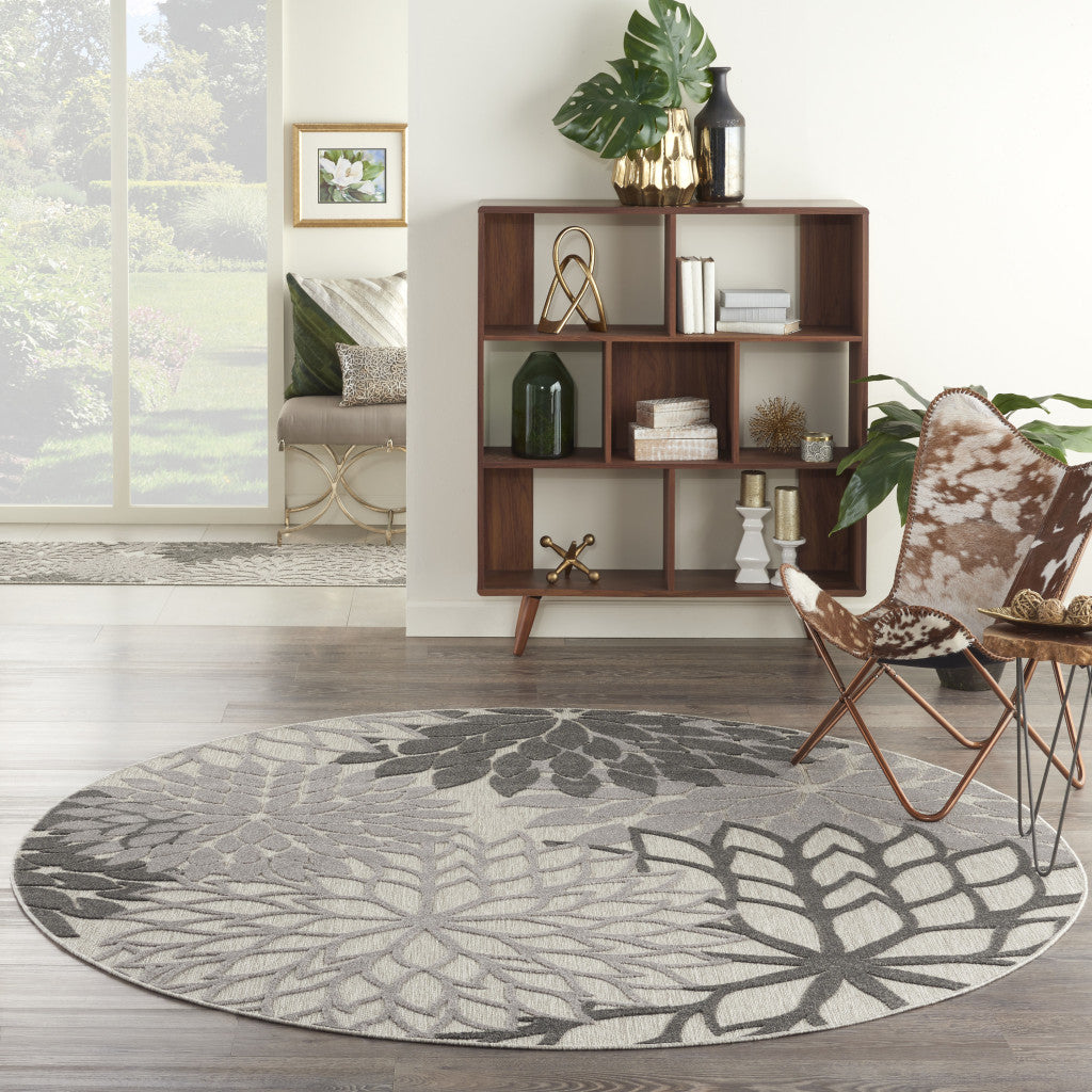 6' X 9' Gray Indoor Outdoor Area Rug-Outdoor Rugs-DECOROLALA