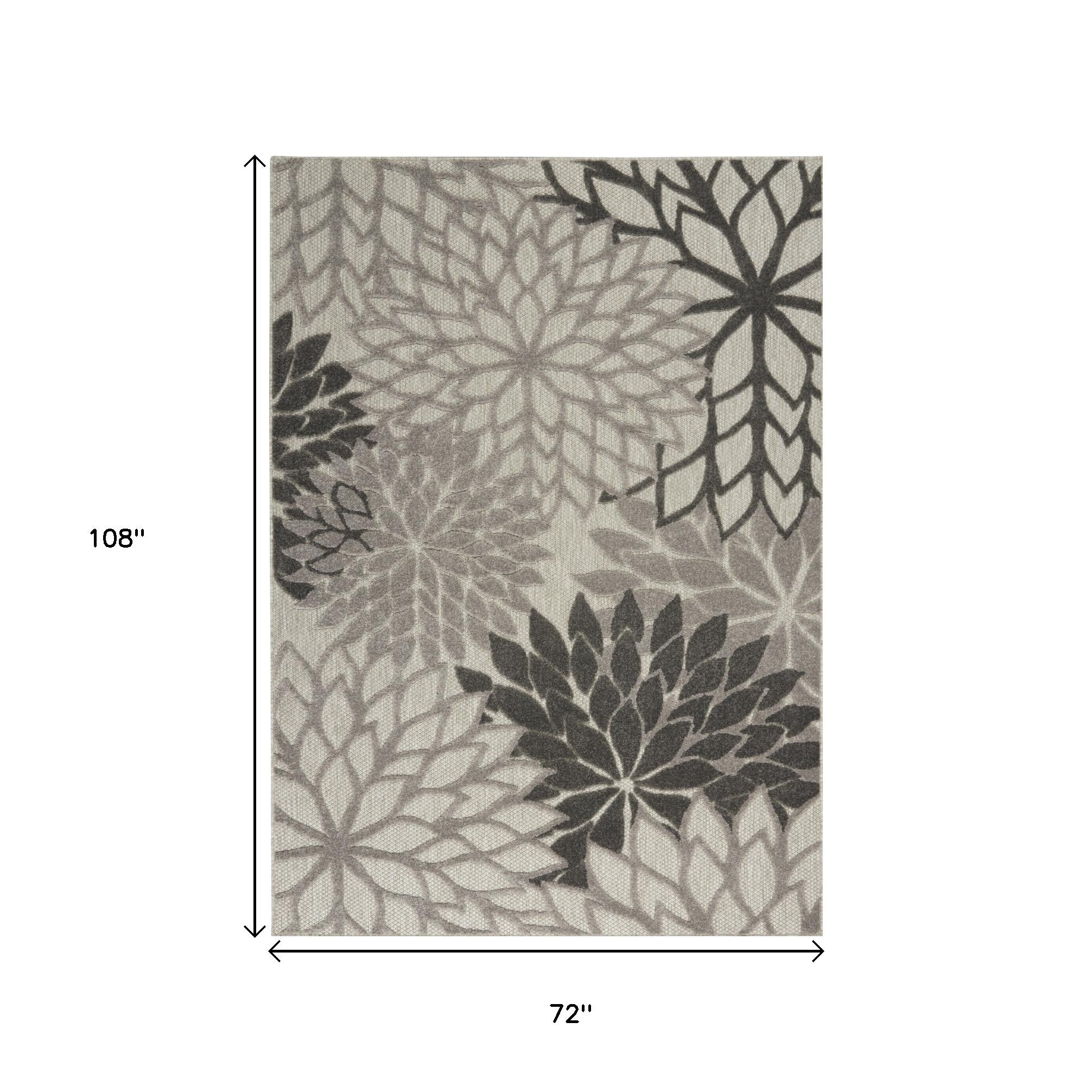 6' X 9' Gray Indoor Outdoor Area Rug-Outdoor Rugs-DECOROLALA