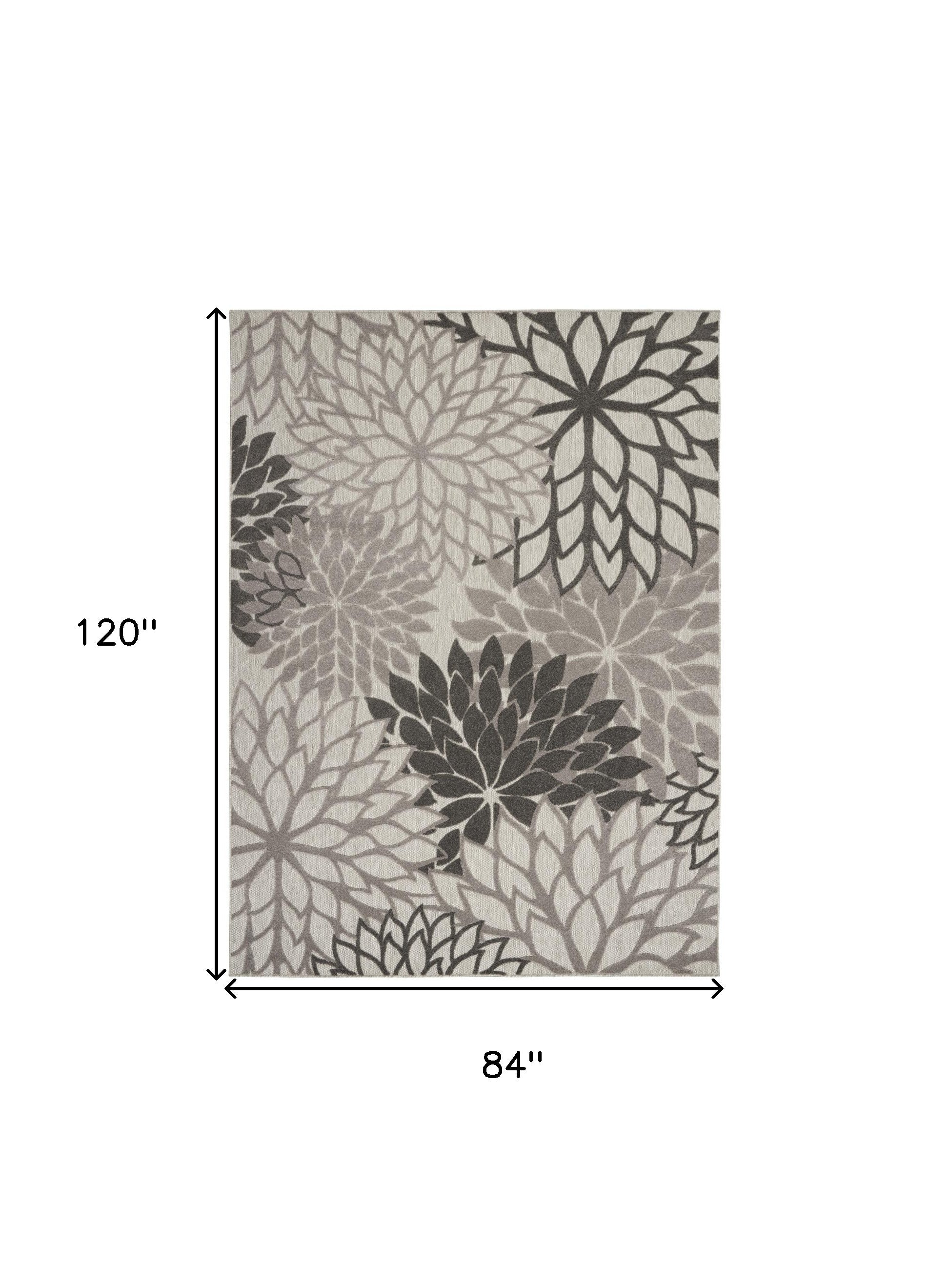 6' X 9' Gray Indoor Outdoor Area Rug-Outdoor Rugs-DECOROLALA