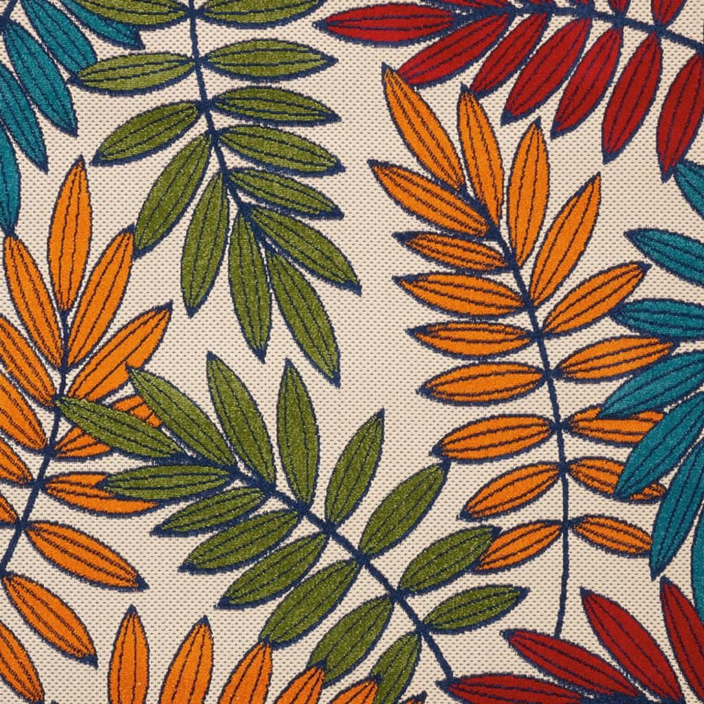 6' X 9' Ivory And Blue Floral Indoor Outdoor Area Rug-Outdoor Rugs-DECOROLALA