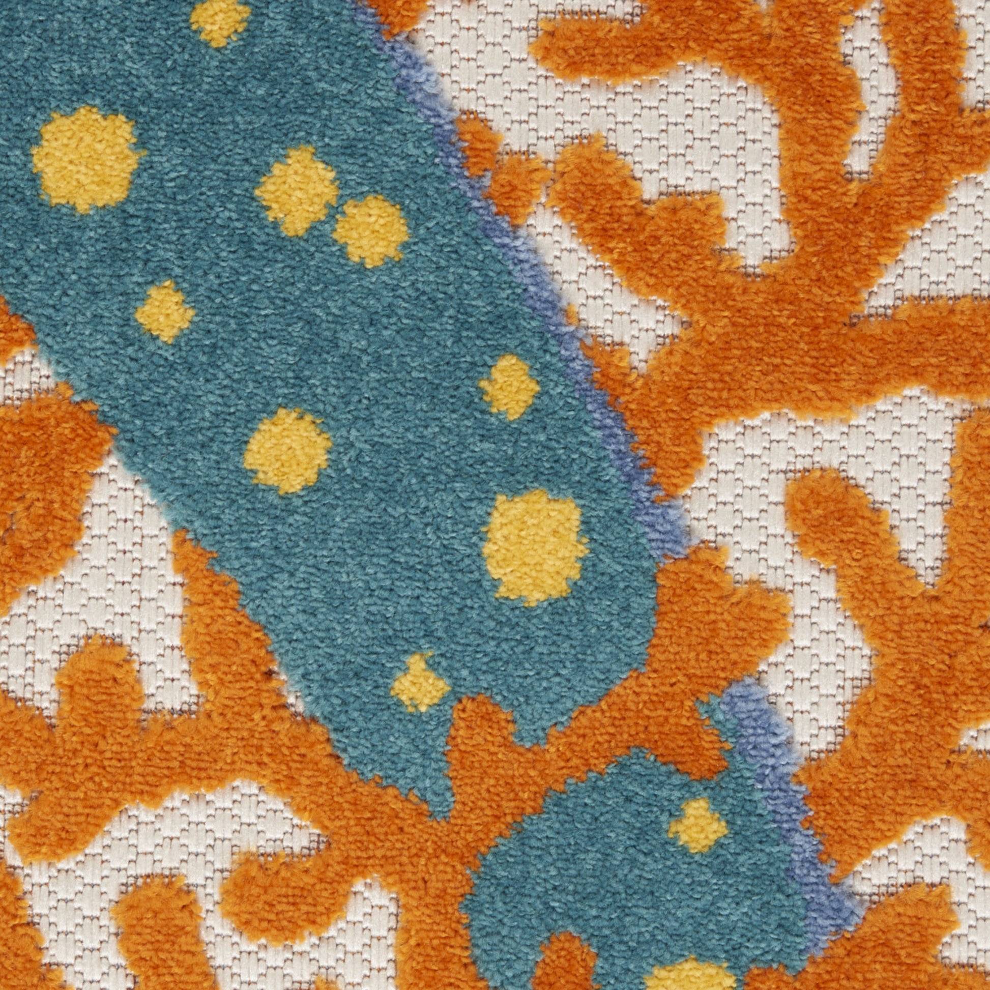 6' X 9' Yellow And Ivory Indoor Outdoor Area Rug-Outdoor Rugs-DECOROLALA