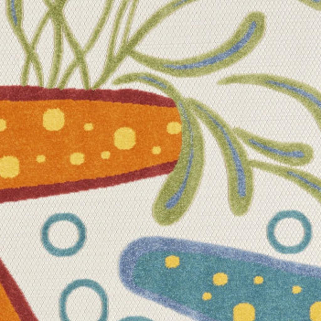 6' X 9' Yellow And Ivory Indoor Outdoor Area Rug-Outdoor Rugs-DECOROLALA