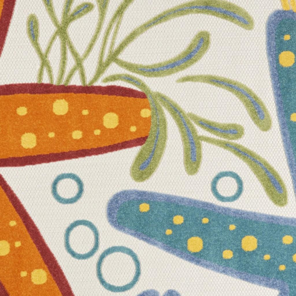 6' X 9' Yellow And Ivory Indoor Outdoor Area Rug-Outdoor Rugs-DECOROLALA