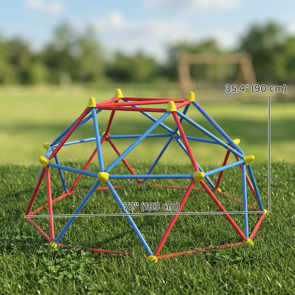 6 FT Climbing Dome Geometric Jungle Gym w/ Rust and UV-Resistant Steel, Up to 396 lbs, for 1-4 Children Aged 3-8 Years-Toys & Games > Kids Outdoor Play > Gym Sets & Swings-DECOROLALA