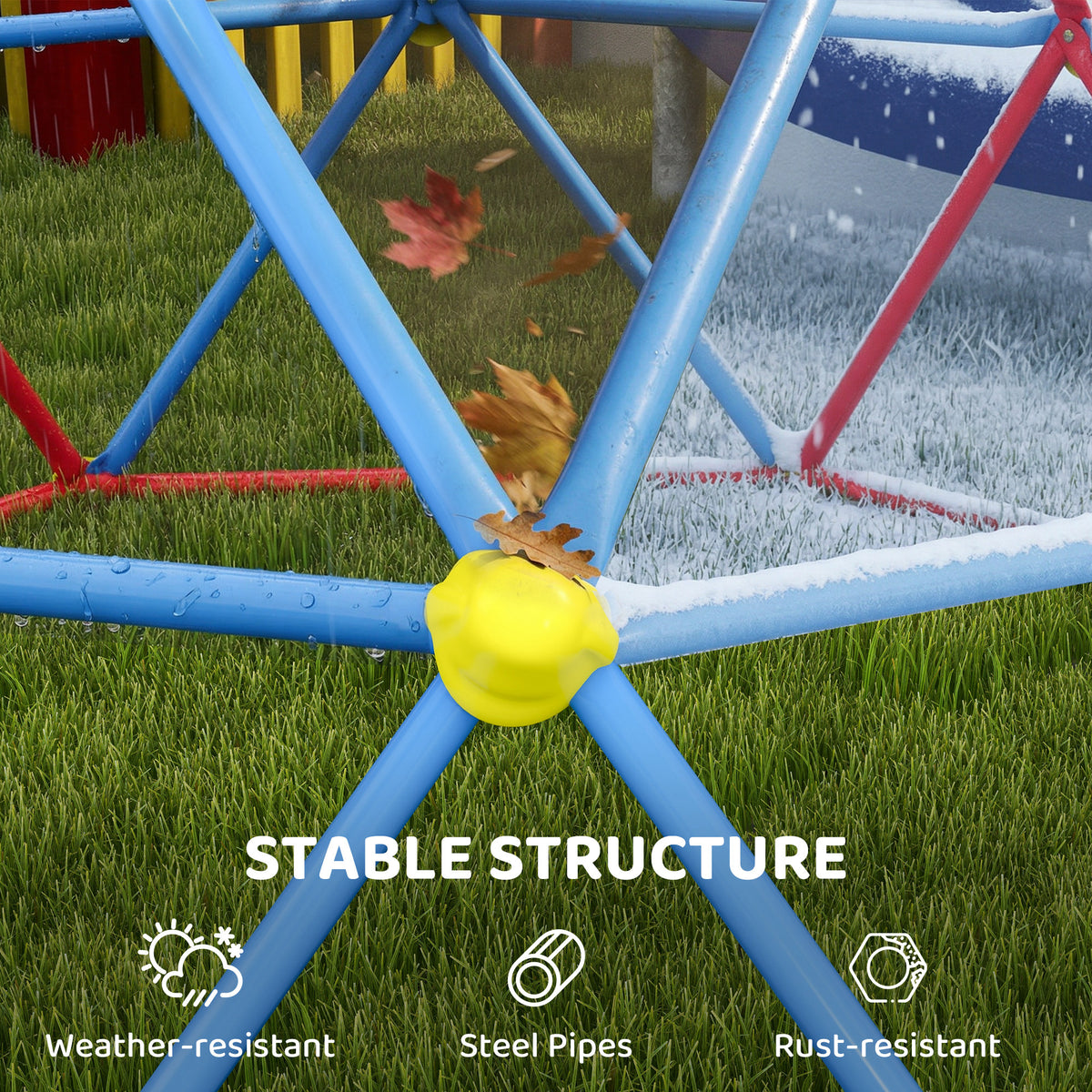 6 FT Climbing Dome Geometric Jungle Gym w/ Rust and UV-Resistant Steel, Up to 396 lbs, for 1-4 Children Aged 3-8 Years-Toys & Games > Kids Outdoor Play > Gym Sets & Swings-DECOROLALA
