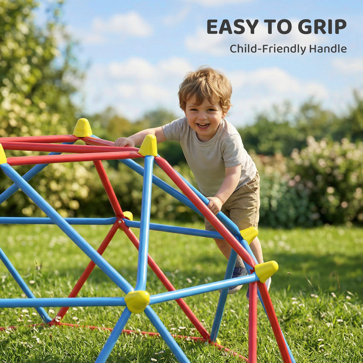 6 FT Climbing Dome Geometric Jungle Gym w/ Rust and UV-Resistant Steel, Up to 396 lbs, for 1-4 Children Aged 3-8 Years-Toys & Games > Kids Outdoor Play > Gym Sets & Swings-DECOROLALA