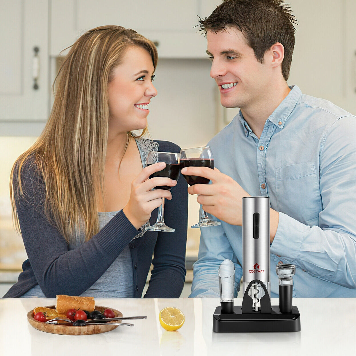 6-in-1 Electric Wine Bottle Opener Set with Foil Cutter-Kitchen Utensils-DECOROLALA