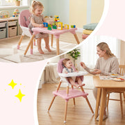 6 in 1 High Chair for Babies and Toddlers Ages 6-36 Months-Pink-High Chairs-DECOROLALA