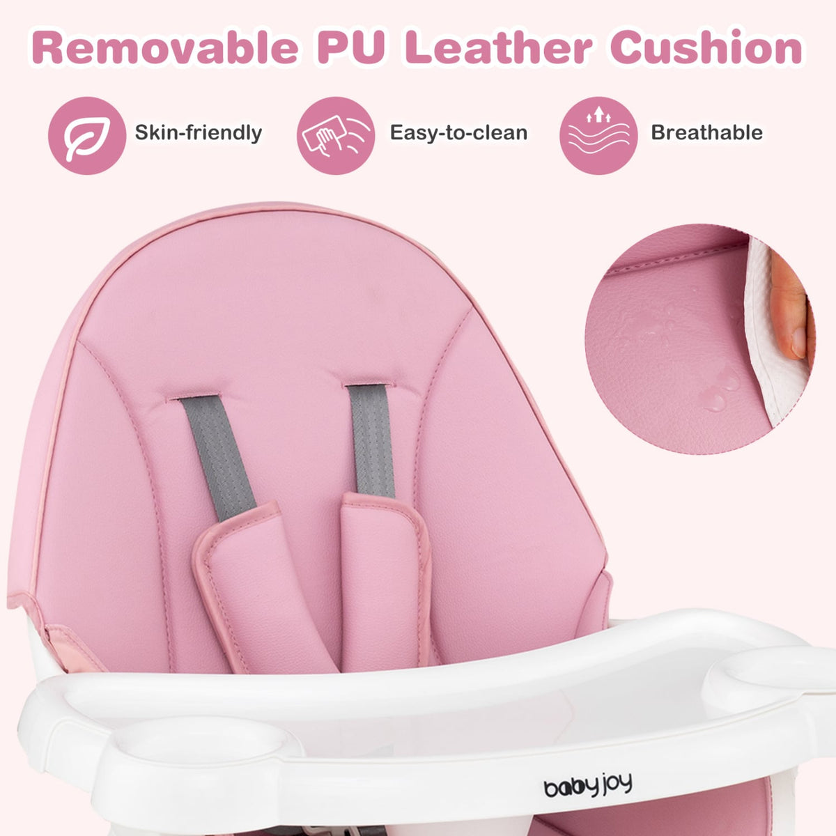 6 in 1 High Chair for Babies and Toddlers Ages 6-36 Months-Pink-High Chairs-DECOROLALA